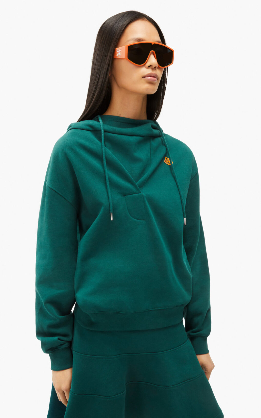 Kenzo Hooded cowl neck φουτερ με κουκουλα γυναικεια μπλε | GR007294